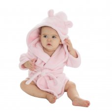 18C20306: Baby Pink Hooded Dressing Gown (0-6 Months)